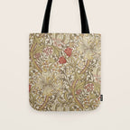 William Morris Vintage Golden Lily Biscuit Brick  Tote Bag Gallery Image 1