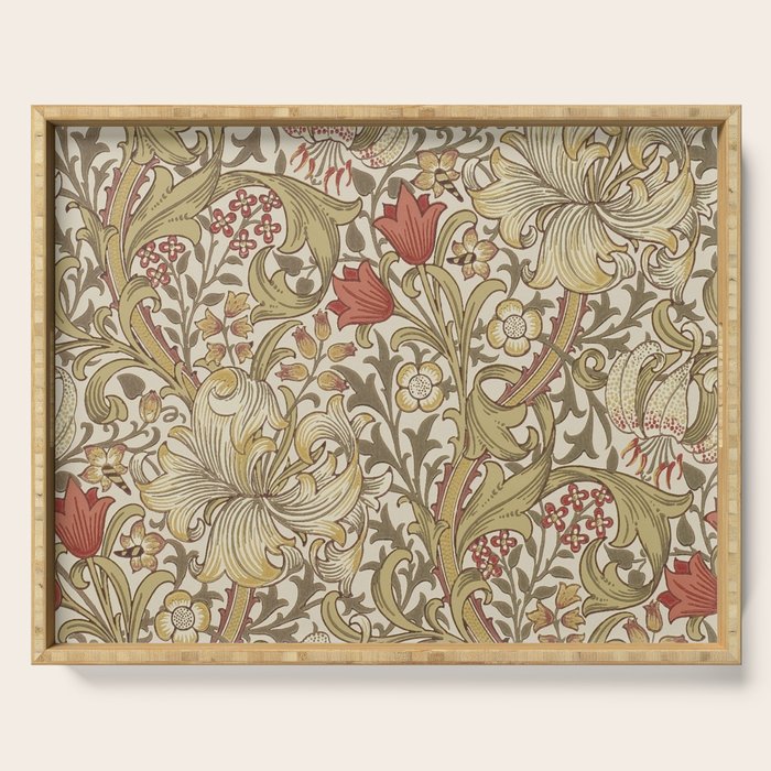 William Morris Vintage Golden Lily Biscuit Brick  Serving Tray Gallery Image 1