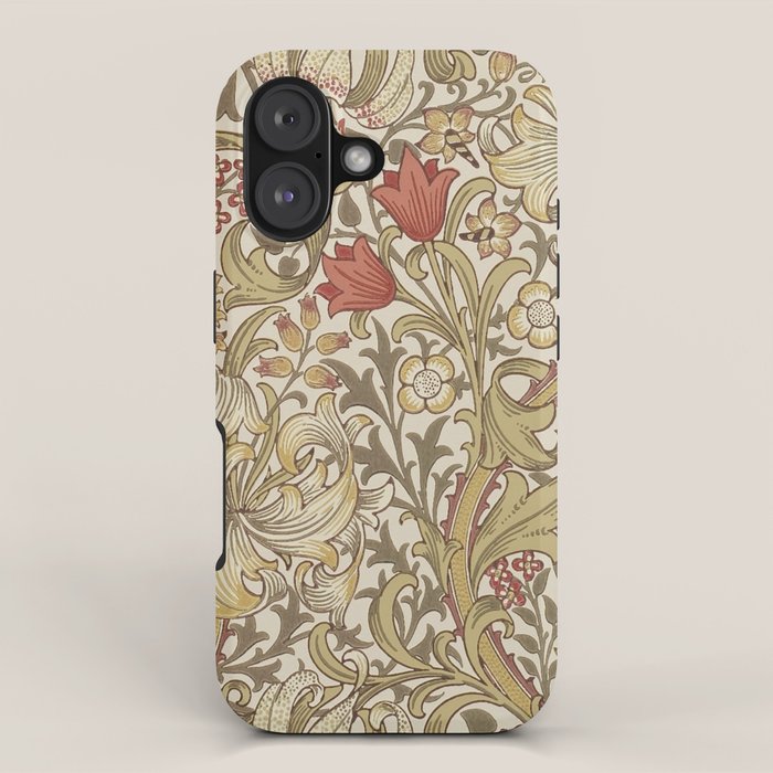 William Morris Vintage Golden Lily Biscuit Brick  iPhone Case Gallery Image 1