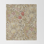 William Morris Vintage Golden Lily Biscuit Brick  Throw Blanket Gallery Image 2