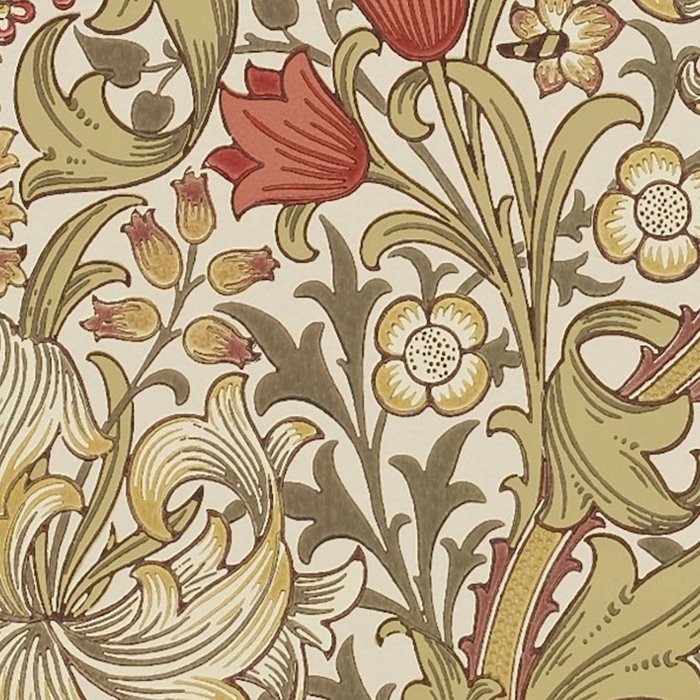 William Morris Vintage Golden Lily Biscuit Brick  Coffee Mug Gallery Image 2