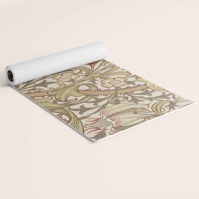 William Morris Vintage Golden Lily Biscuit Brick  Yoga Mat Gallery Image 2