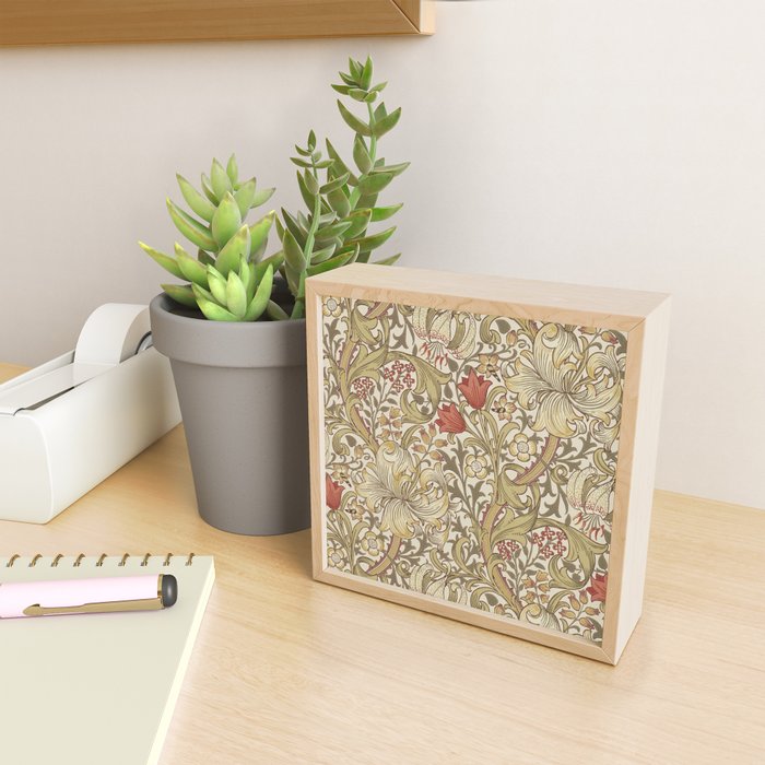 William Morris Vintage Golden Lily Biscuit Brick  Mini Art Print Gallery Image 2