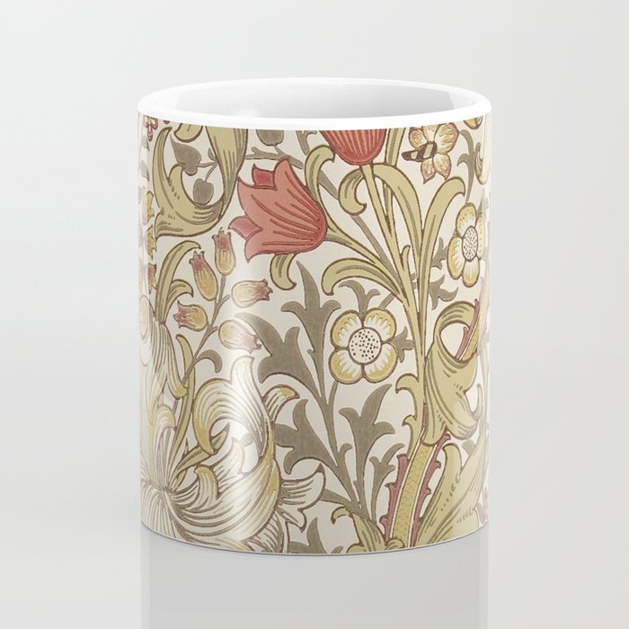William Morris Vintage Golden Lily Biscuit Brick  Coffee Mug Gallery Image 4