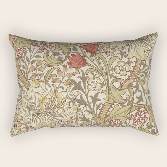 William Morris Vintage Golden Lily Biscuit Brick  Rectangular Pillow Gallery Image 2