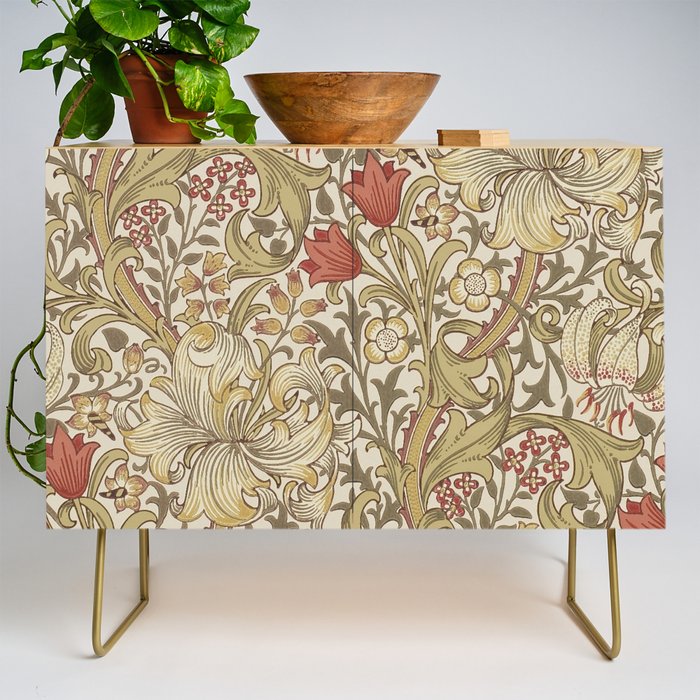 William Morris Vintage Golden Lily Biscuit Brick  Credenza Gallery Image 1