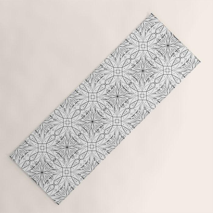 BW starry abstract mosaic B Yoga Mat Gallery Image 1