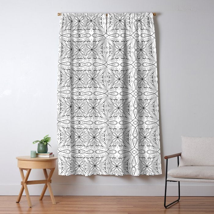 BW starry abstract mosaic B Window Curtain Gallery Image 5