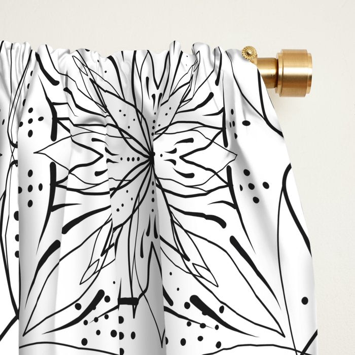 BW starry abstract mosaic B Window Curtain Gallery Image 2