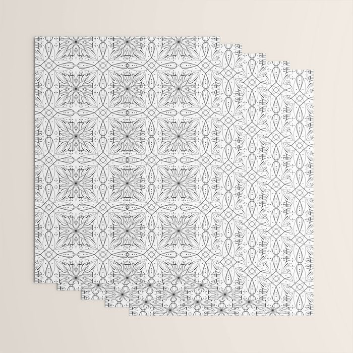 BW starry abstract mosaic B Wrapping Paper Gallery Image 3