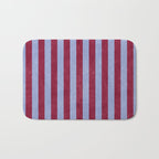 STRIPES - 005 - maroon and blue Bath Mat Gallery Image 1