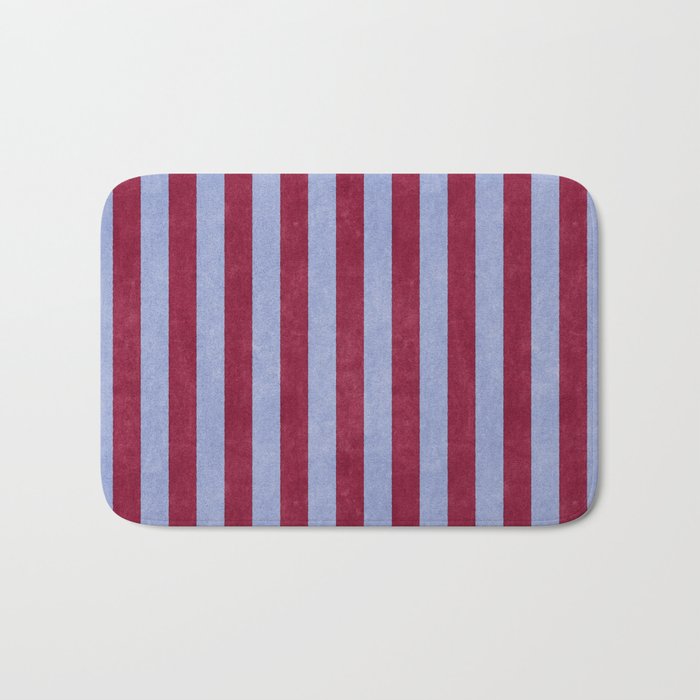 STRIPES - 005 - maroon and blue Bath Mat Gallery Image 1