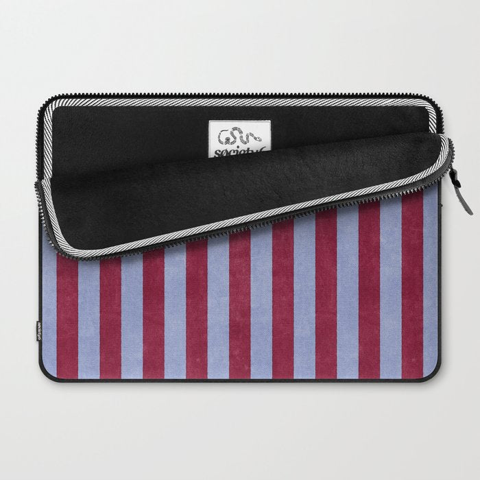 STRIPES - 005 - maroon and blue Laptop Sleeve Gallery Image 2
