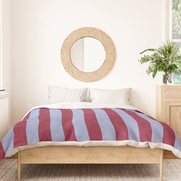 STRIPES - 005 - maroon and blue Duvet Cover Gallery Image 3