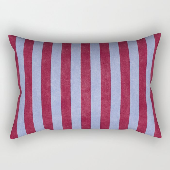 STRIPES - 005 - maroon and blue Rectangular Pillow Gallery Image 2