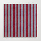 STRIPES - 005 - maroon and blue Wood Wall Art Gallery Image 1