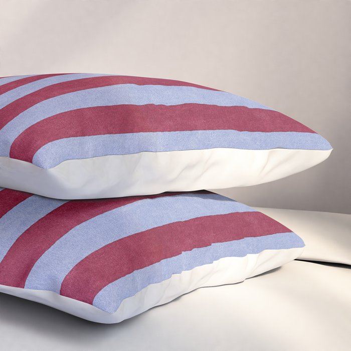 STRIPES - 005 - maroon and blue Pillow Sham Gallery Image 3