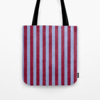 STRIPES - 005 - maroon and blue Tote Bag Gallery Image 1