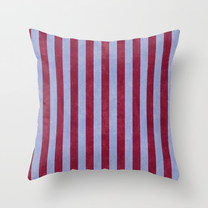 STRIPES - 005 - maroon and blue Throw Pillow Gallery Image 6