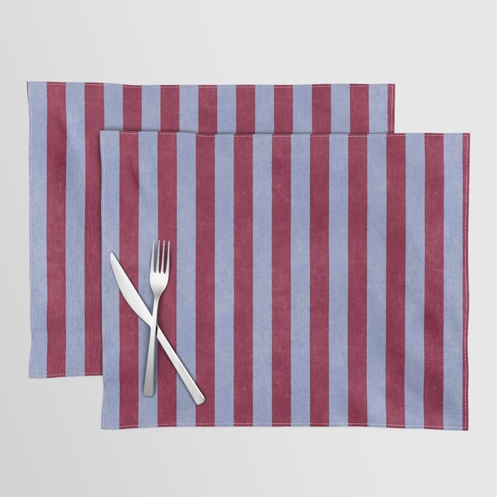 STRIPES - 005 - maroon and blue Placemat Gallery Image 1