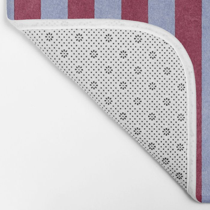 STRIPES - 005 - maroon and blue Bath Mat Gallery Image 2