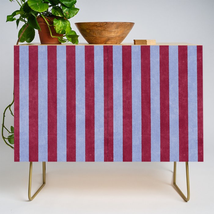 STRIPES - 005 - maroon and blue Credenza Gallery Image 1
