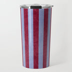 STRIPES - 005 - maroon and blue Travel Mug Gallery Image 1