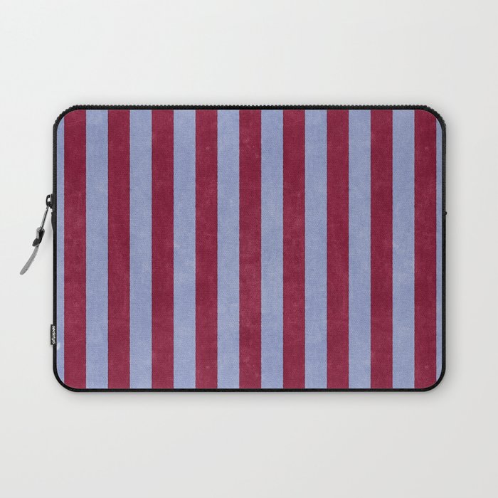 STRIPES - 005 - maroon and blue Laptop Sleeve Gallery Image 1