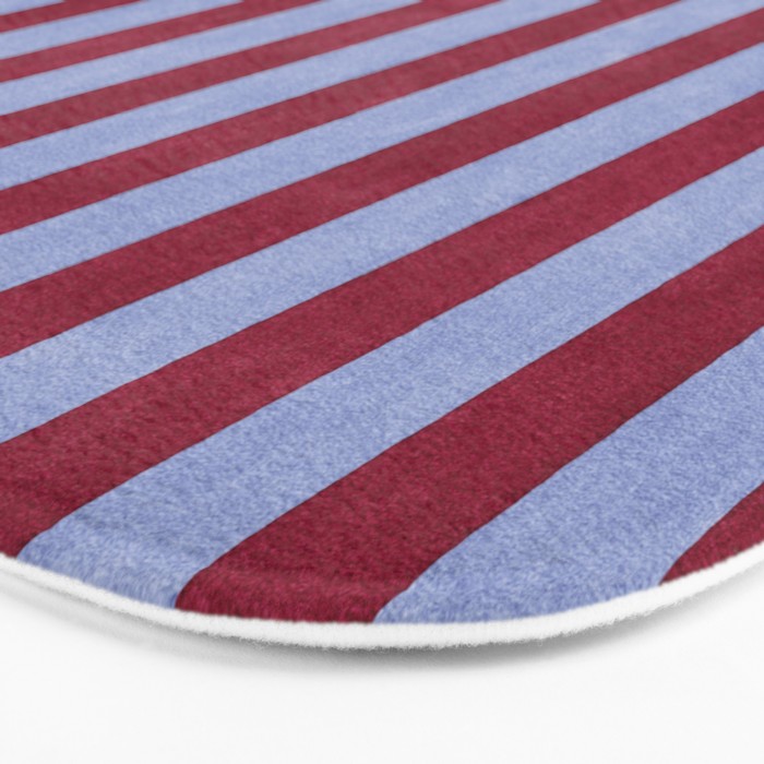 STRIPES - 005 - maroon and blue Bath Mat Gallery Image 3
