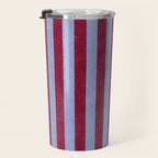 STRIPES - 005 - maroon and blue Travel Mug Gallery Image 3