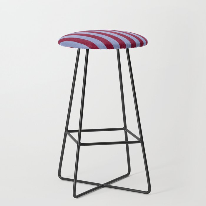 STRIPES - 005 - maroon and blue Stool Gallery Image 1