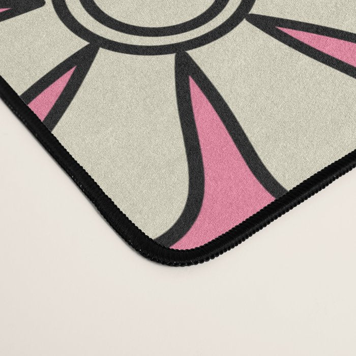 Groovy Retro Garden Colorful 60s 70s Pink Floral Pattern Desk Mat Gallery Image 4