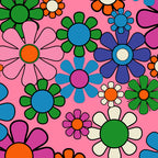 Groovy Retro Garden Colorful 60s 70s Pink Floral Pattern Coffee Mug Gallery Image 2
