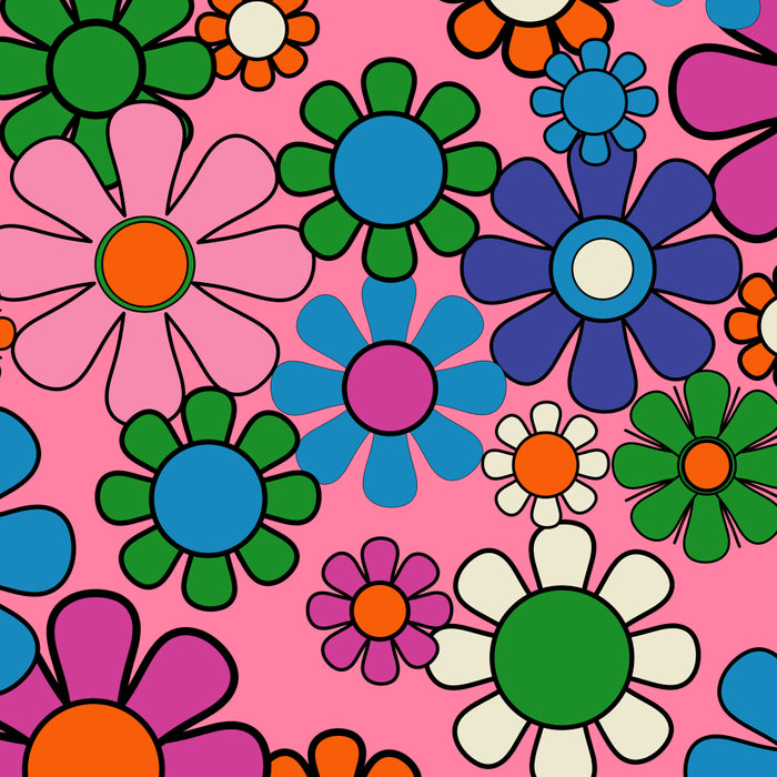 Groovy Retro Garden Colorful 60s 70s Pink Floral Pattern Coffee Mug Gallery Image 2
