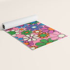 Groovy Retro Garden Colorful 60s 70s Pink Floral Pattern Yoga Mat Gallery Image 2
