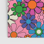 Groovy Retro Garden Colorful 60s 70s Pink Floral Pattern Poster Gallery Image 3