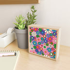 Groovy Retro Garden Colorful 60s 70s Pink Floral Pattern Mini Art Print Gallery Image 2