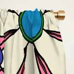 Groovy Retro Garden Colorful 60s 70s Pink Floral Pattern Window Curtain Gallery Image 2