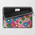 Groovy Retro Garden Colorful 60s 70s Pink Floral Pattern Laptop Sleeve Gallery Image 2