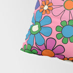 Groovy Retro Garden Colorful 60s 70s Pink Floral Pattern Pillow Sham Gallery Image 4
