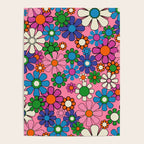 Groovy Retro Garden Colorful 60s 70s Pink Floral Pattern Poster Gallery Image 4