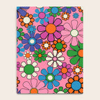 Groovy Retro Garden Colorful 60s 70s Pink Floral Pattern Notebook Gallery Image 4