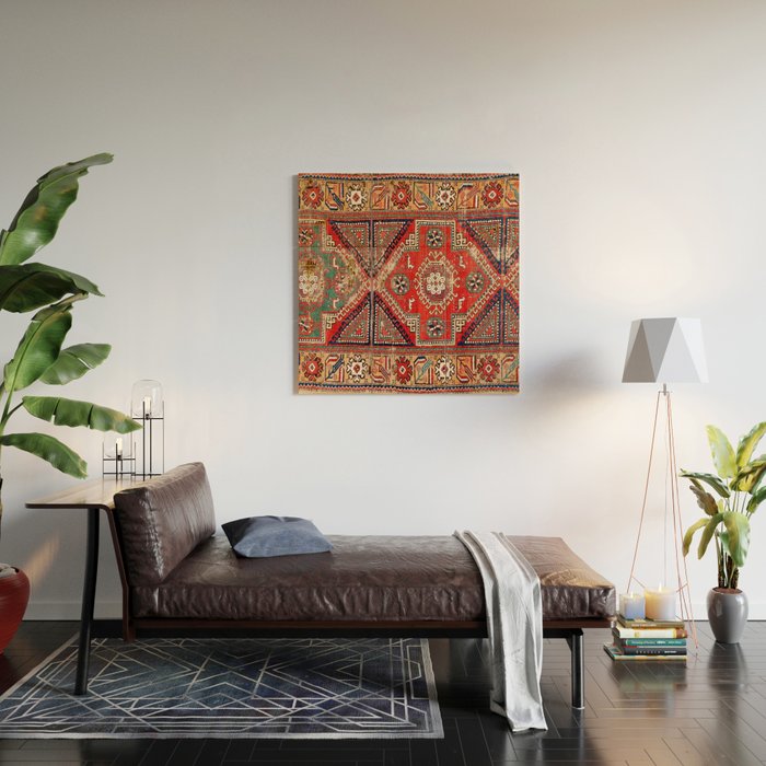 Innice Cappadocia Central Anatolian Rug Print Wood Wall Art Gallery Image 2