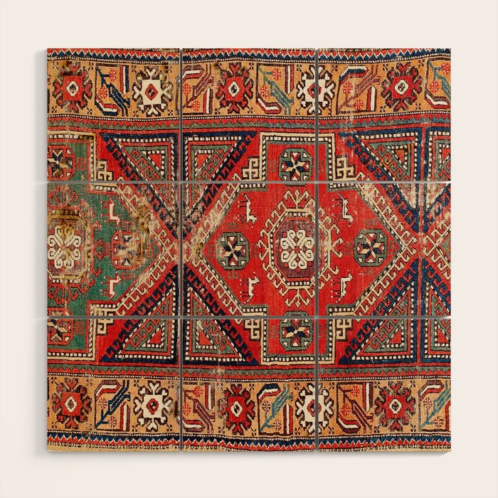 Innice Cappadocia Central Anatolian Rug Print Wood Wall Art Gallery Image 1