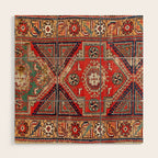 Innice Cappadocia Central Anatolian Rug Print Wood Wall Art Gallery Image 1