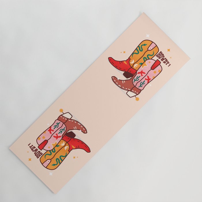 Howdy! Cowboy Boots Yoga Mat Gallery Image 1