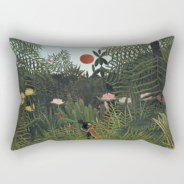 Henri Rousseau Virgin forest at setting sun Rectangular Pillow Gallery Image 2