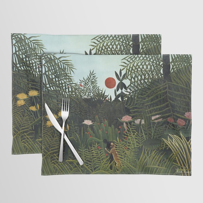 Henri Rousseau Virgin forest at setting sun Placemat Gallery Image 1