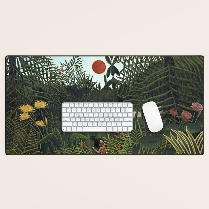 Henri Rousseau Virgin forest at setting sun Desk Mat Gallery Image 1