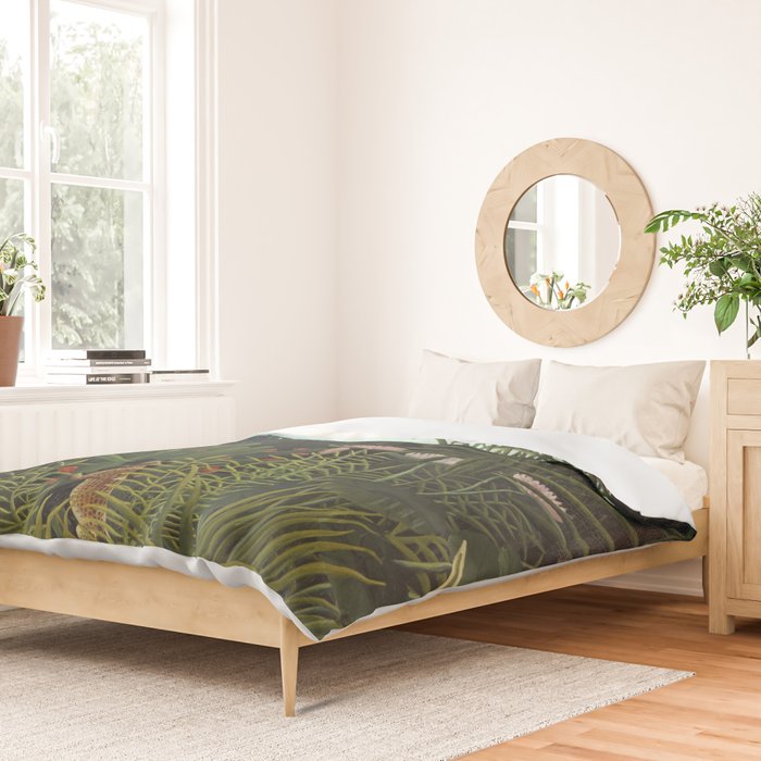 Henri Rousseau Virgin forest at setting sun Duvet Cover Gallery Image 2
